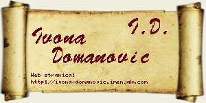 Ivona Domanović vizit kartica